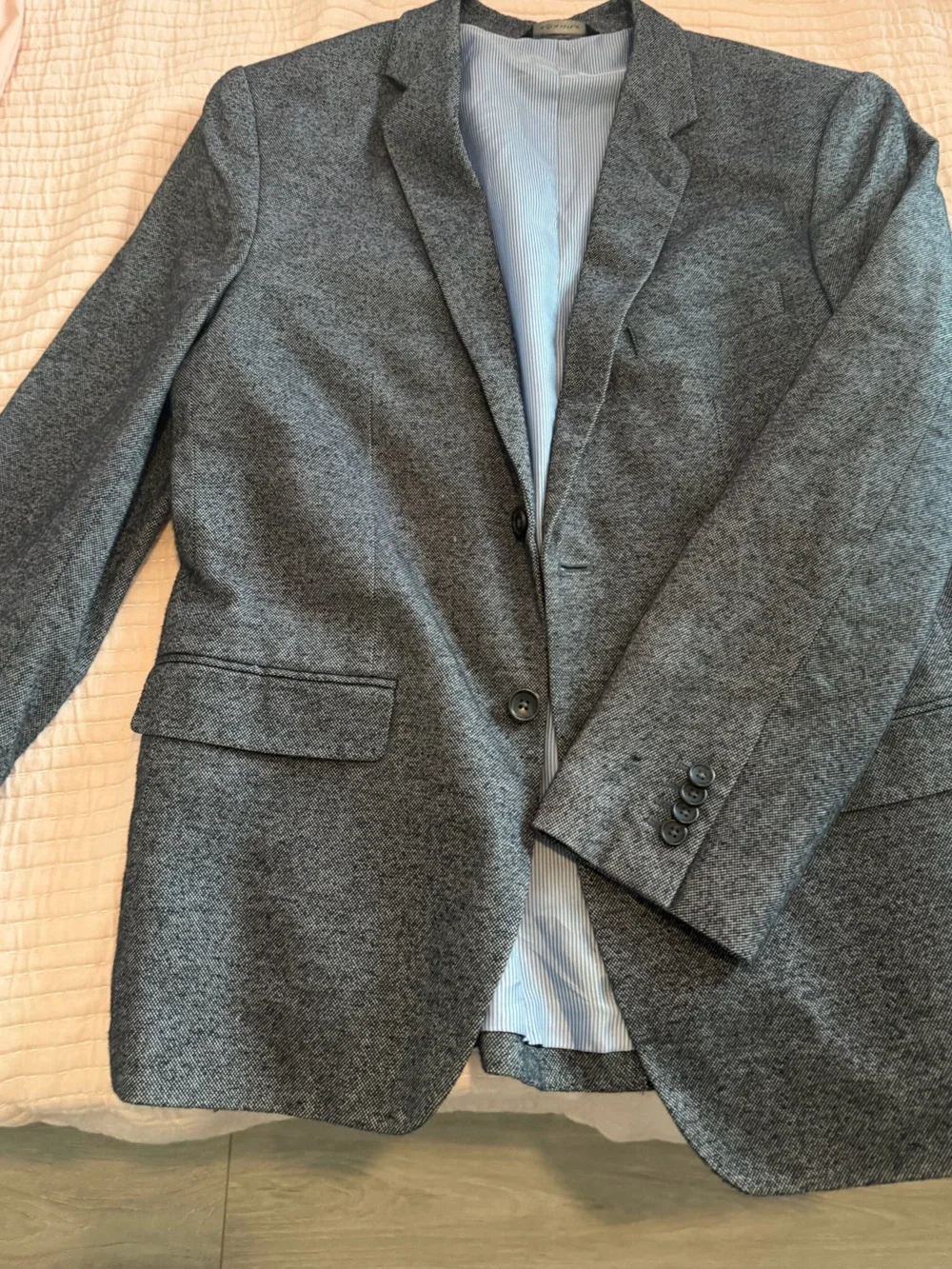 Banana Republic Heather Gray Textured Sport Coat